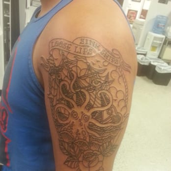 Fine Tattoo Work - Kraken done by Colby - Tattoo Near Me - Orange, California Fine Tattoo Work - Kraken done by Colby - Tattoo Near Me - Orange, California