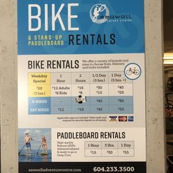 Seawall Adventure Centre - Prices as of Aug 2019