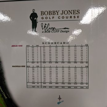 Bobby Jones Golf Course - Inside the temporary golf shop. Permanent clubhouse is currently under construction. Scorecard. - Golf Near Me - Atlanta, Georgia