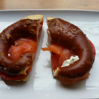G Cafe Bakery - Lox and cream cheese on a delicious pretzel. - Cafes Near Me - New Haven, Connecticut G Cafe Bakery - Lox and cream cheese on a delicious pretzel. - Cafes Near Me - New Haven, Connecticut