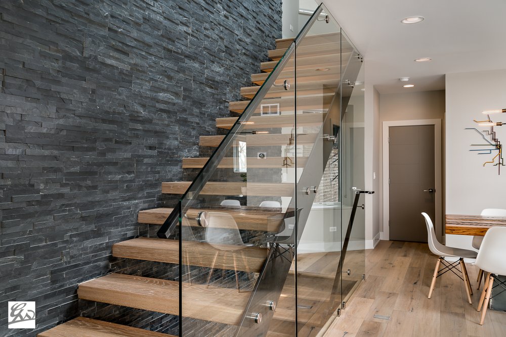 Duchateau Hardwood With Custom Stair Treads With Uplighting From