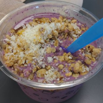 Rush Bowls - It was prettier but I couldn't wait! Power Bowl with coconut topper. Yum! - Acai Bowls Near Me - Bentonville, Arkansas Rush Bowls - It was prettier but I couldn't wait! Power Bowl with coconut topper. Yum! - Acai Bowls Near Me - Bentonville, Arkansas