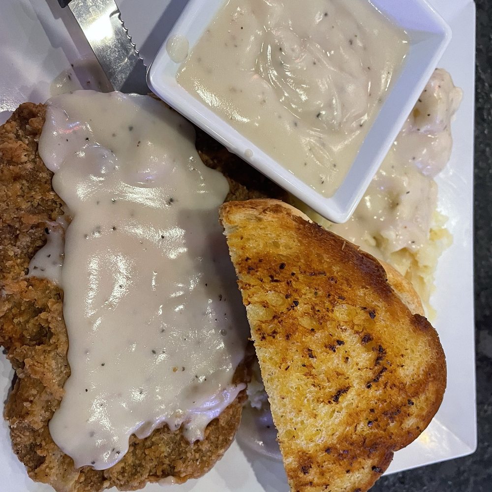 Chicken fried steak and mashed potatoes Chicken fried steak and mashed potatoes