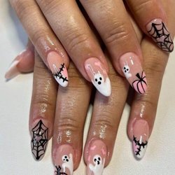 Kim Nails & Beauty Lounge - Get into the Halloween spirit with spooky-chic Halloween nail art at Kim Nails & Beauty Lounge in Emeryville!From cute pumpkins and ghos