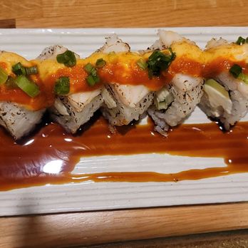 I Luv Sushi Too - Special! The roll has shrimp and cream cheese inside  and grilled shrimp on top. - Sushi Bars Near Me - Orange, California