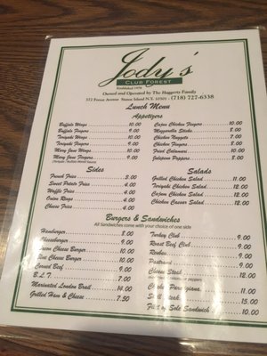Menu photo 4 Jody’s Club Forest Staten Island, NY