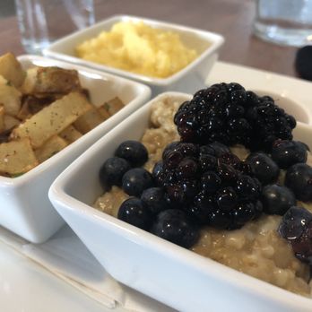 Community Matters Cafe - Yellow stone ground grits, home fries and steel cut oats with berries. - Breakfast & Brunch Near Me - Charlotte, North Carolina