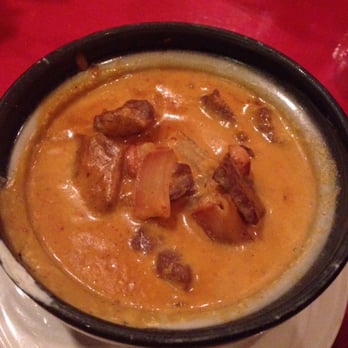 Saen Thai Cuisine - 26.* Mus Sa Mon - Southern beef curry in coconut milk with onions, potatoes and peanuts $10.95 - Thai Near Me - Shawnee On Delaware, Pennsylvania Saen Thai Cuisine - 26.* Mus Sa Mon - Southern beef curry in coconut milk with onions, potatoes and peanuts $10.95 - Thai Near Me - Shawnee On Delaware, Pennsylvania