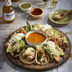 Copper Blues Cantina - ACO SAMPLER: Give each of our specialty tacos a try! They come with a side of guacamole and your choice of salsa.