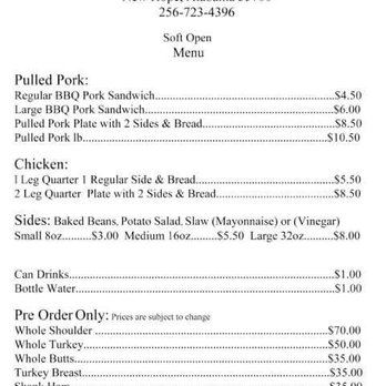Donnie's BBQ Corner - menu - Barbeque Near Me - New Hope, Alabama Donnie's BBQ Corner - menu - Barbeque Near Me - New Hope, Alabama