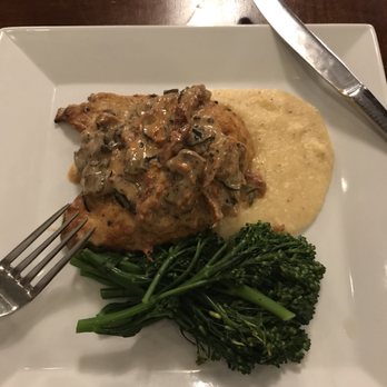 MoonShadow - Rosemary chicken with cheese grits. I substituted broccolini for the asparagus - New American Near Me - Mchenry, Maryland MoonShadow - Rosemary chicken with cheese grits. I substituted broccolini for the asparagus - New American Near Me - Mchenry, Maryland