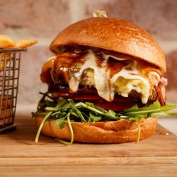 Char'd Steakhouse - Char'd Signature cheeseburger...served with delicious hot chips!