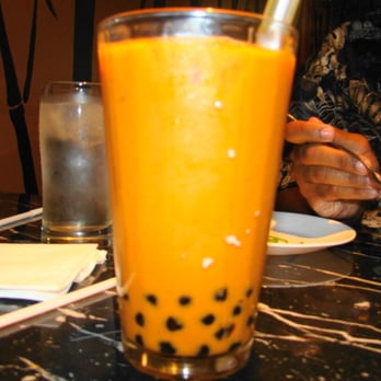 Bamboo Cafe - Thai Iced Tea (Tra Thai) w/ flavored boba - MY VERY FIRST BOBA DRINK !!!! - Vietnamese Near Me - Simi Valley, California