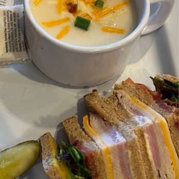 McAlister's Deli - Half McAlister's Club and cup of Country Potato Soup - Delis Near Me - Raleigh, North Carolina