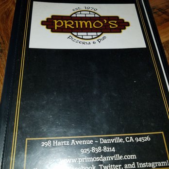 PRIMOS - Big menu, some sweet choices! - Pizza Near Me - Danville, California
