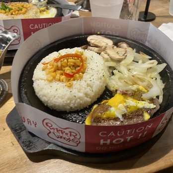 Pepper Lunch - Son's favorite, hamburger with egg and mushrooms. - Japanese Near Me - Alhambra, California