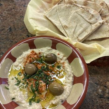 Wally's Cafe - Baba Ghannouj Dip & Pita Bread - Middle Eastern Near Me - Emeryville, California Wally's Cafe - Baba Ghannouj Dip & Pita Bread - Middle Eastern Near Me - Emeryville, California