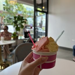 Strawberry Sorbetto + Mexican Vanilla Gelato Strawberry Sorbetto + Mexican Vanilla Gelato