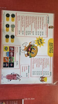 Menu photo 1 The Burger Factory San Antonio, TX Menu photo 1 The Burger Factory San Antonio, TX
