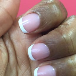Hand-painted, gel, French manicure by Natalie Hand-painted, gel, French manicure by Natalie