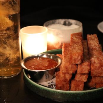 Merai - Hojicha cocktail and taro fries - Thai Near Me - Brookline, Massachusetts Merai - Hojicha cocktail and taro fries - Thai Near Me - Brookline, Massachusetts