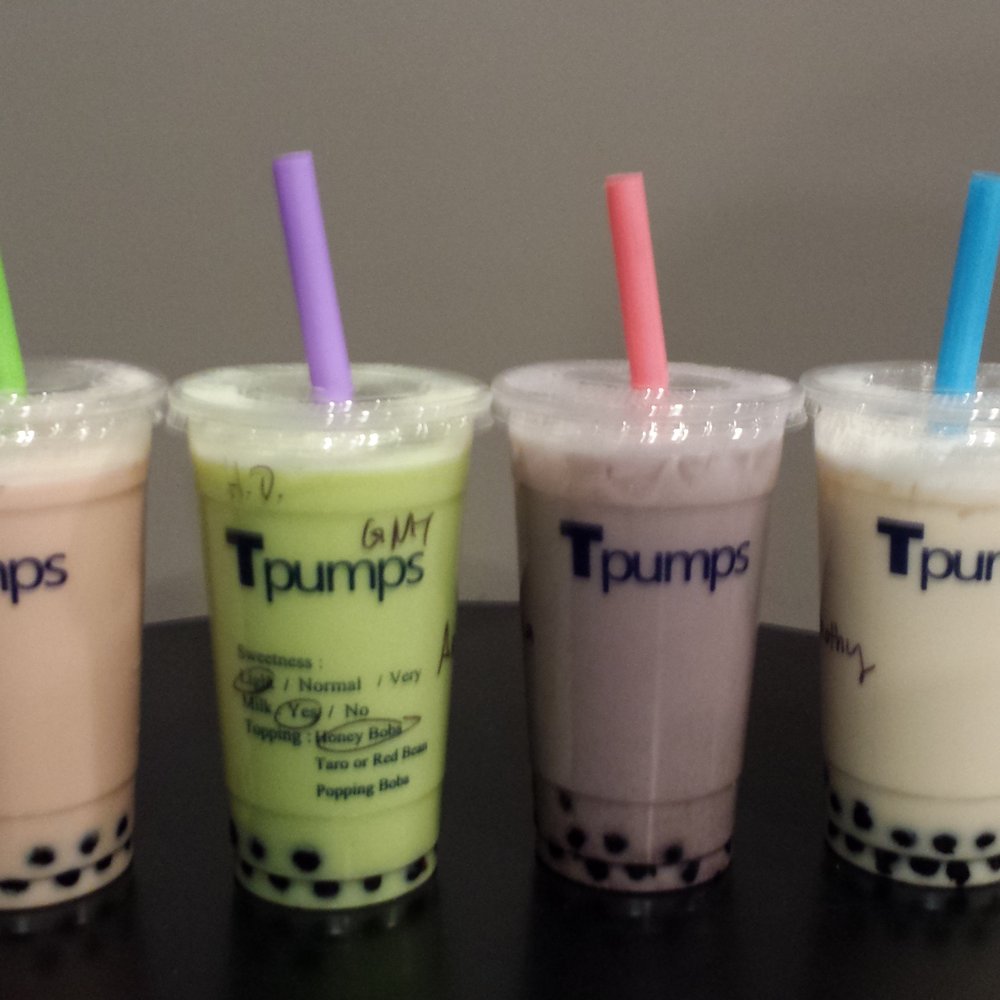 Tpumps - Pasadena - Strawberry, honeydew, red bean/ taro, & green milk tea - Bubble Tea Near Me - Pasadena, California Tpumps - Pasadena - Strawberry, honeydew, red bean/ taro, & green milk tea - Bubble Tea Near Me - Pasadena, California