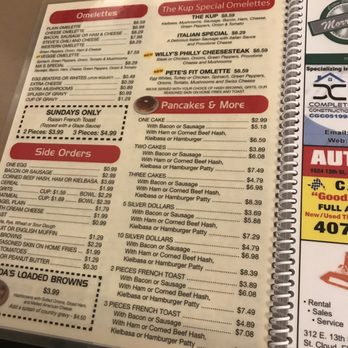 The Cup Diner - Breakfast menu - Diners Near Me - Saint Cloud, Florida