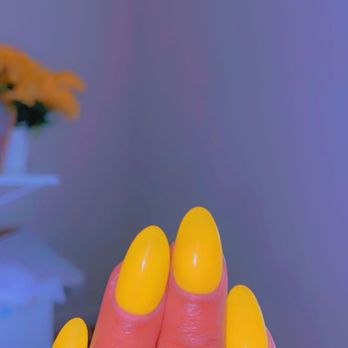 Premium Nails & Spa - Yellow almond shape by Vay...she's really good I've been going to her for about a year now. She always get my nails right! - Nail Salons Near Me - Bolingbrook, Illinois