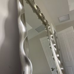 Cordova Furniture Repair - After repair application silver leaf mirror.