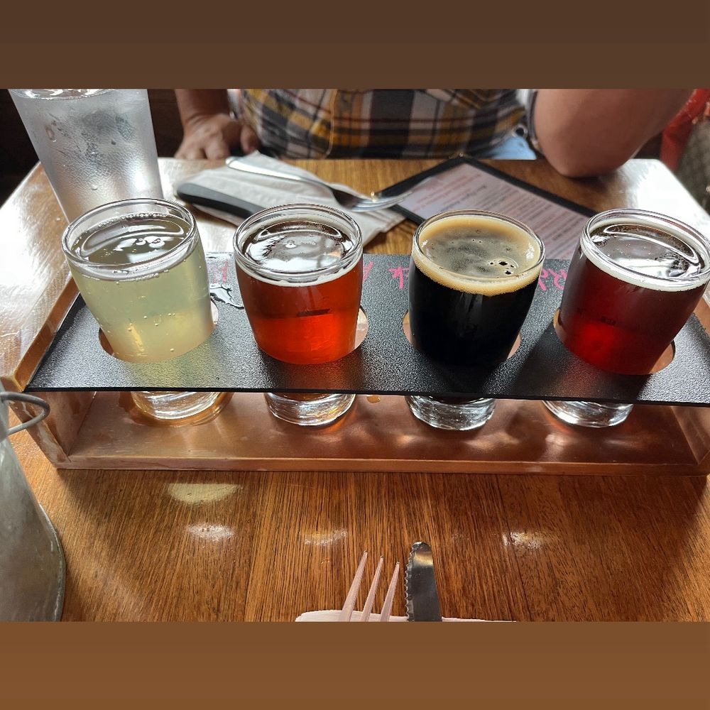 Flight of beer and cider Flight of beer and cider