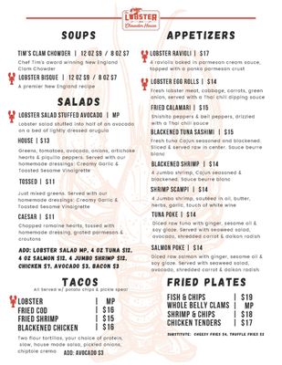 Menu photo 7 Lobster & Chowder House Wellfleet, MA Menu photo 7 Lobster & Chowder House Wellfleet, MA