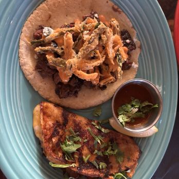 Taco Guild - Chipotle Cherry Steak Taco and Brisket taco BOTH on corn tortillas - Bars Near Me - Phoenix, Arizona