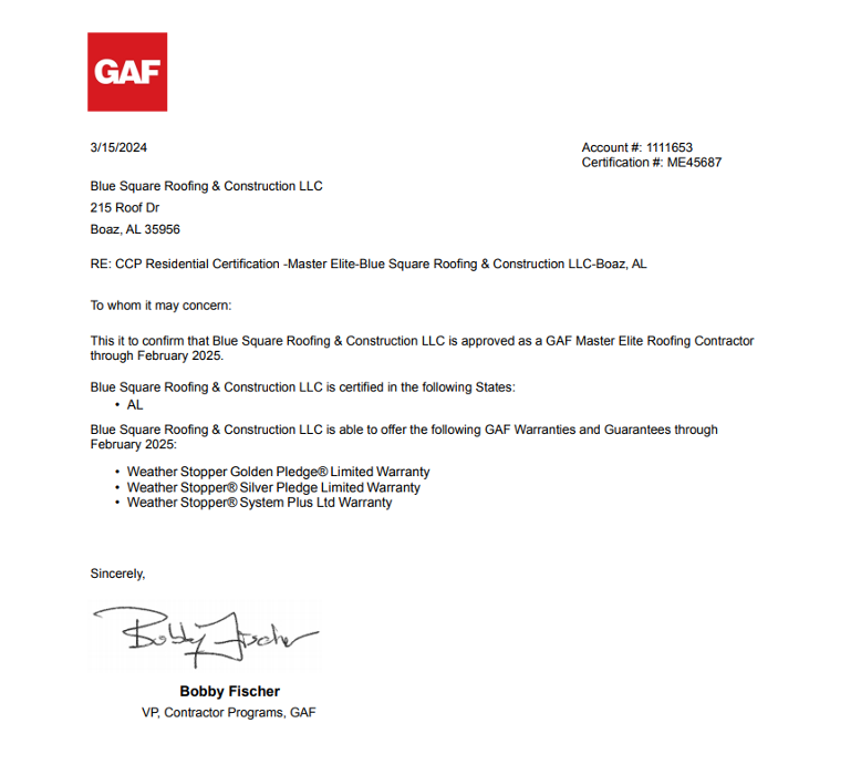 Slide of Blue Square Roofing & Construction