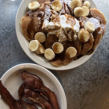 The Original Pancake House - Sandy - Banana Pancakes with side of bacon - American Near Me - Sandy, Utah The Original Pancake House - Sandy - Banana Pancakes with side of bacon - American Near Me - Sandy, Utah