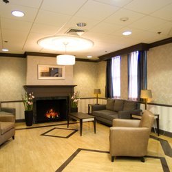 Belhaven Nursing & Rehabilitation Center - Belhaven's inviting lobby provides a welcoming area for patients, families & visitors to sit fireside, visit and relax.