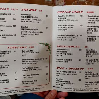 Le Soleil - Menu as of 12.7.2025 - Vietnamese Near Me - San Francisco, California
