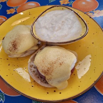The Flying Biscuit Cafe - Classic Benedict w/grits. - Southern Near Me - Chapel Hill, North Carolina