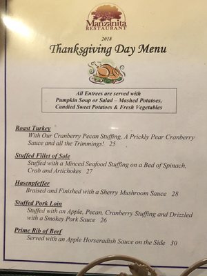 Menu photo 5 Manzanita Restaurant Cornville, AZ