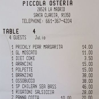 Piccola Osteria - Our order. - Italian Near Me - Santa Clarita, California Piccola Osteria - Our order. - Italian Near Me - Santa Clarita, California