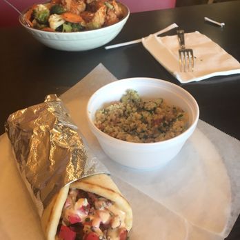 Angel Chicken Kitchen - Medi Pita with tabbouleh side & sweet chili bowl! - Chicken Shop Near Me - Dallas, Texas