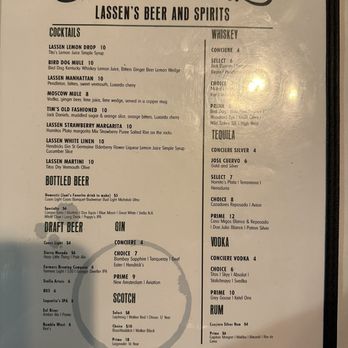 Lassen Steakhouse - Drinks menu - Steakhouses Near Me - Vina, California