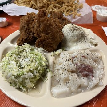 Chicken Mary's - Small onion rings with homemade ranch, dark meat, chicken, thighs, and leg, German potato salad, German slaw, mashed potatoes and milk gravy - Southern Near Me - Pittsburg, Kansas Chicken Mary's - Small onion rings with homemade ranch, dark meat, chicken, thighs, and leg, German potato salad, German slaw, mashed potatoes and milk gravy - Southern Near Me - Pittsburg, Kansas
