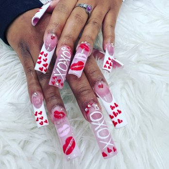 Lien's Nails - Acrylic powder color ombré with design gel nails - Nail Salons Near Me - Rosemead, California Lien's Nails - Acrylic powder color ombré with design gel nails - Nail Salons Near Me - Rosemead, California