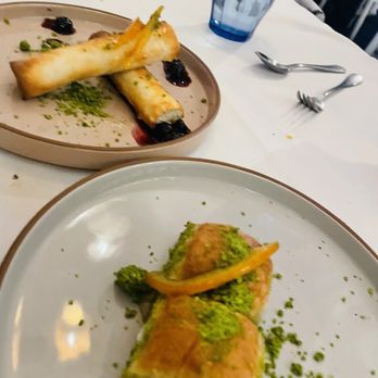 ELIA - This was kinda meh ... baklava and custard filled filo - Greek Near Me - Walnut Creek, California