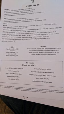Menu photo 1 The White Hart, SE1 London, XGL Menu photo 1 The White Hart, SE1 London, XGL
