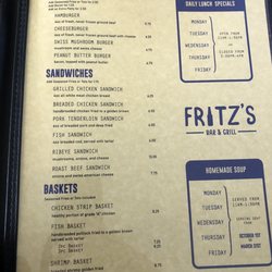 Frits Bar and Grill - Main menu