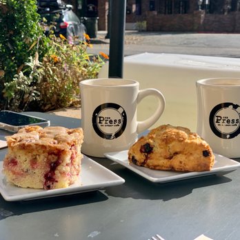 The Press - Morning coffee with cranberry scone and cranberry orange cake. - Coffee & Tea Near Me - Livermore, California The Press - Morning coffee with cranberry scone and cranberry orange cake. - Coffee & Tea Near Me - Livermore, California