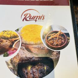 Rumi’s Restaurant - Menu cover