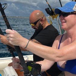 Top Shot Sportfishing Charters - My missus and my buddy doubled up on fish!