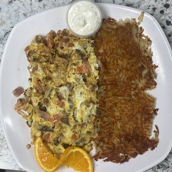Sunrise Grill & Pizza Restaurant - Greek omelette with homemade tzaziki sauce - Breakfast & Brunch Near Me - Ormond Beach, Florida